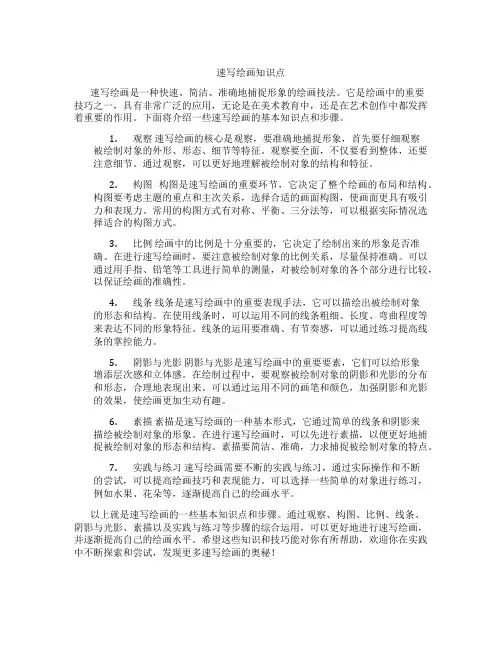 速写绘画知识点