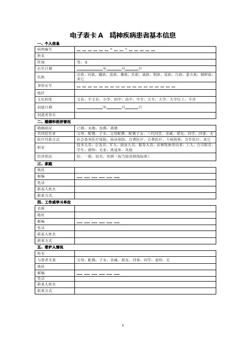重性精神疾病ABC表