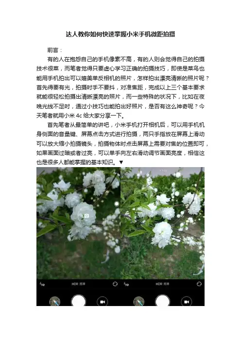 达人教你如何快速掌握小米手机微距拍摄