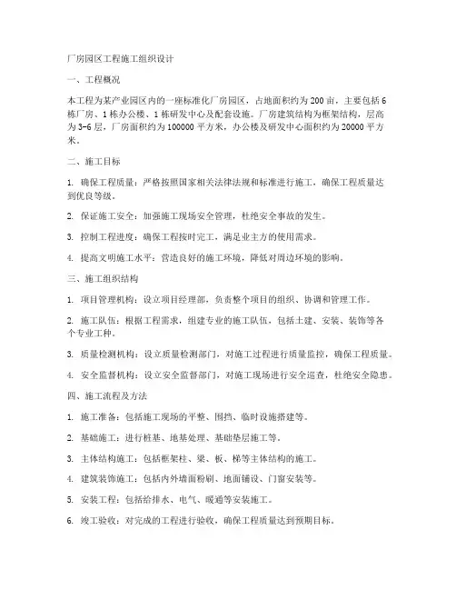 厂房园区工程施工组织设计
