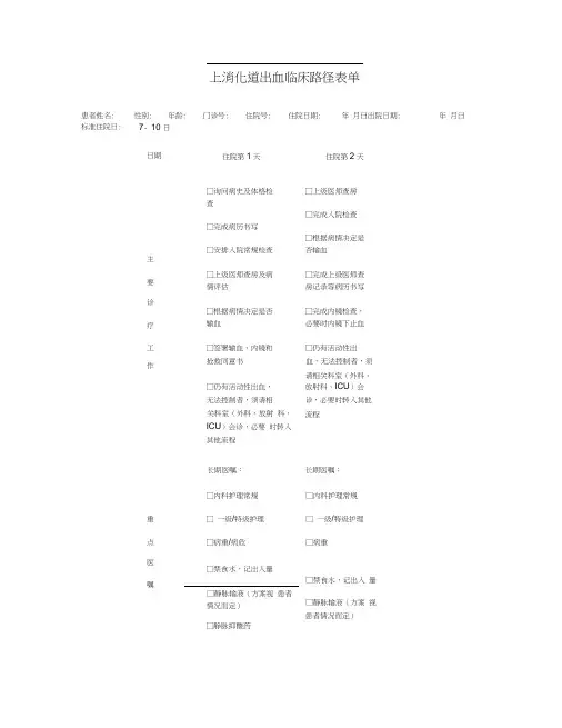 上消化道出血临床路径-消化内科