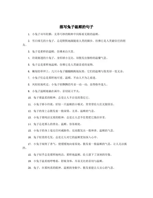描写兔子温顺的句子