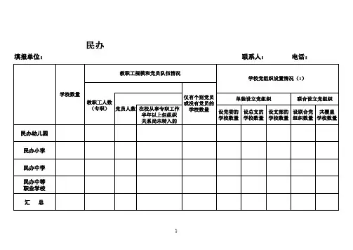 民办中小学校党建统计表