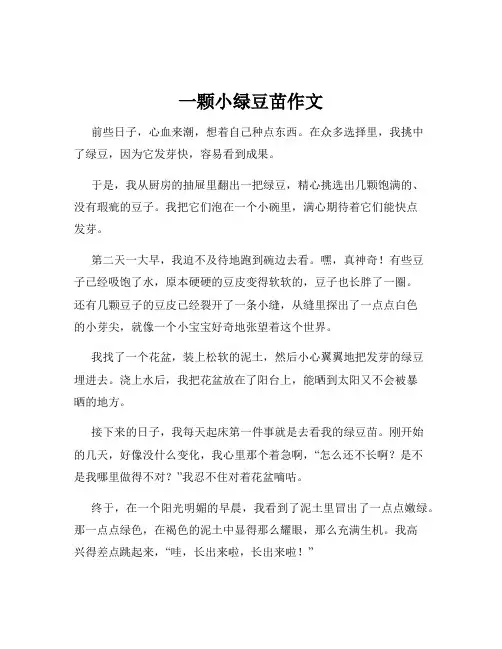 一颗小绿豆苗作文