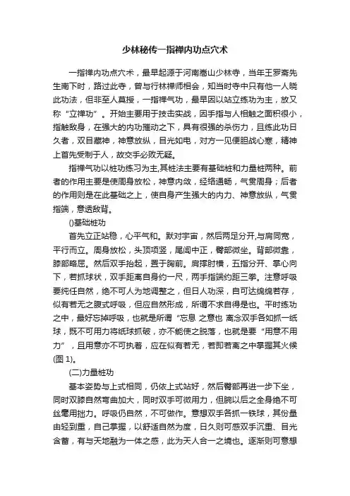 少林秘传一指禅内功点穴术