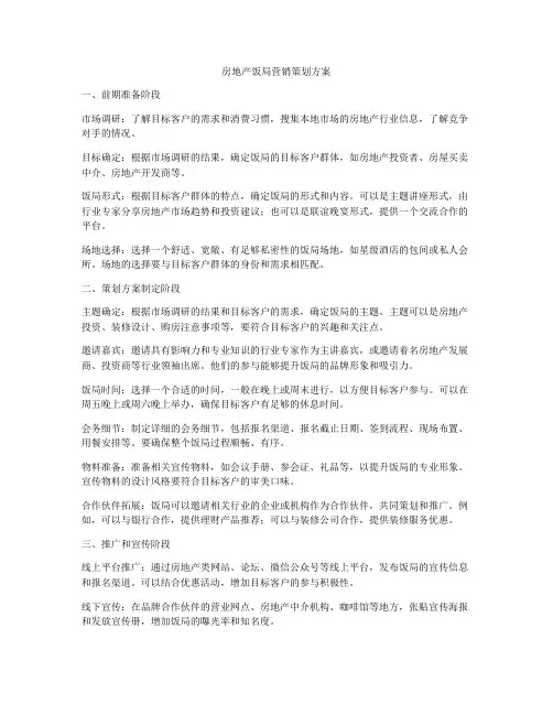 房地产饭局营销策划方案
