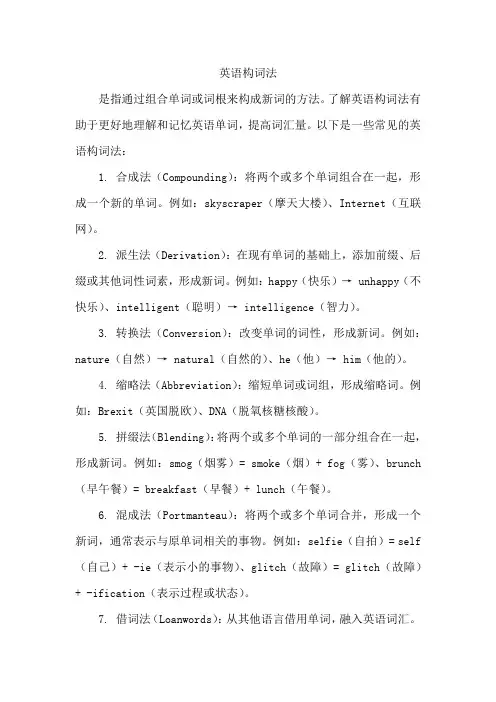 英语构词法知识