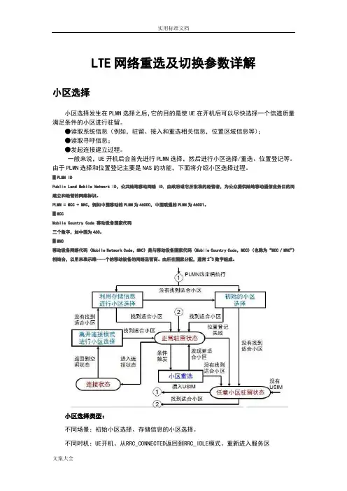 LTE网络重选及切换全参数详解