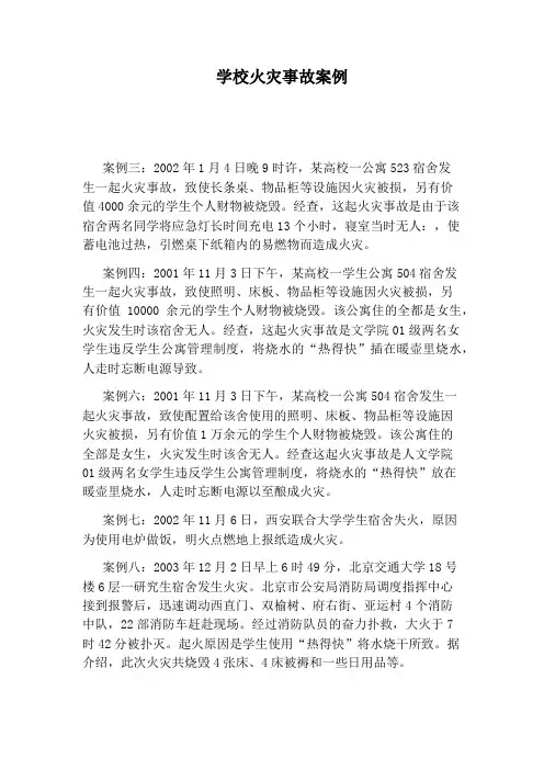 学校火灾事故案例