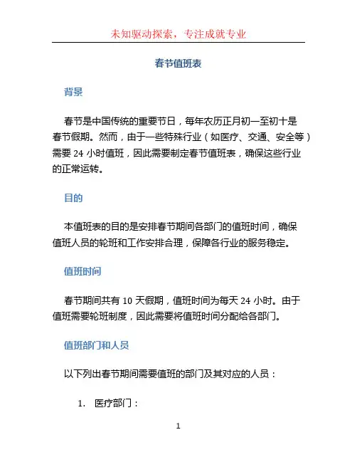 春节值班表 (2)