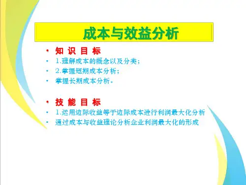 经济学基础课件：成本收益分析