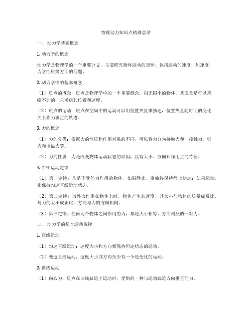 物理动力知识点梳理总结