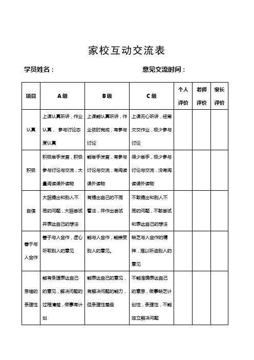 小学幼儿园各类家校联系本汇总