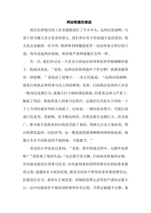 两法衔接的表述