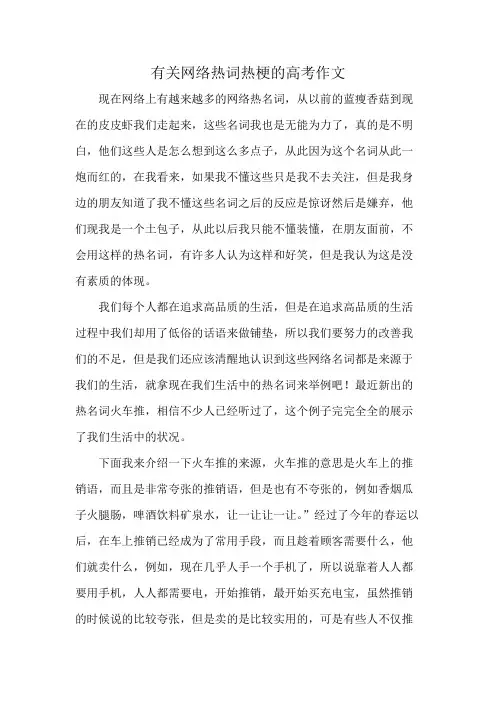 有关网络热词热梗的高考作文