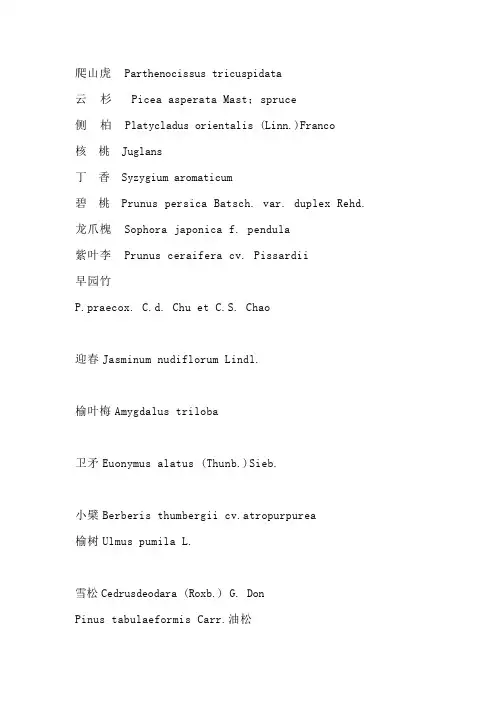 园林拉丁名