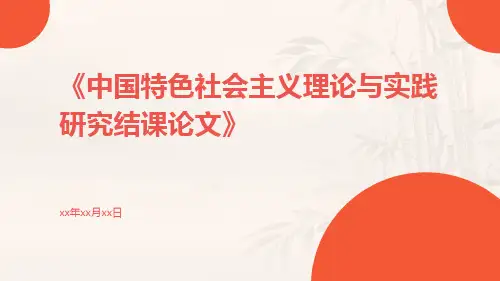 中国特色社会主义理论与实践研究结课论文