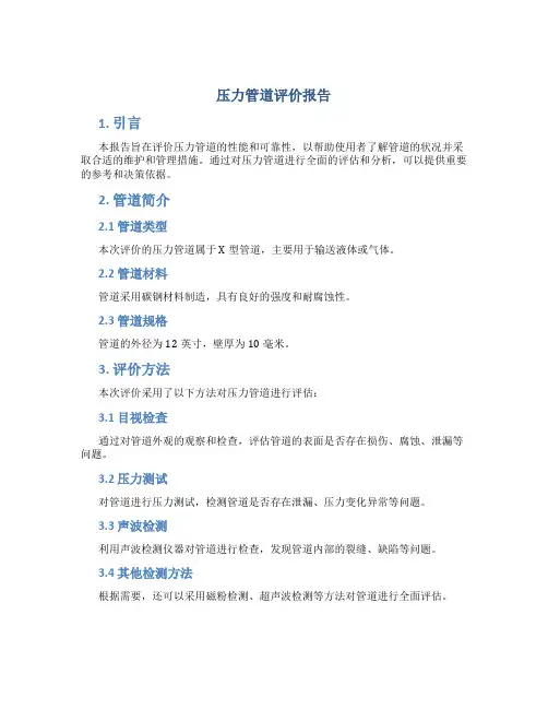 压力管道评价报告