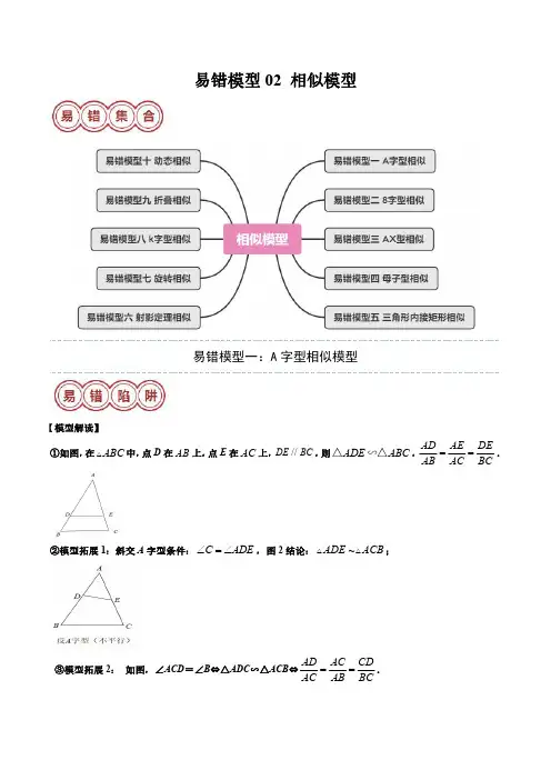 易错模型02 相似模型(十大易错分析+变式训练+易错题通关)(解析版)