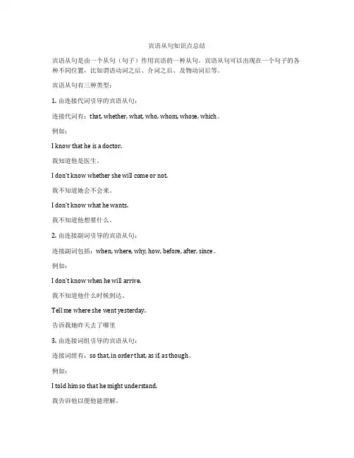 宾语从句知识点总结