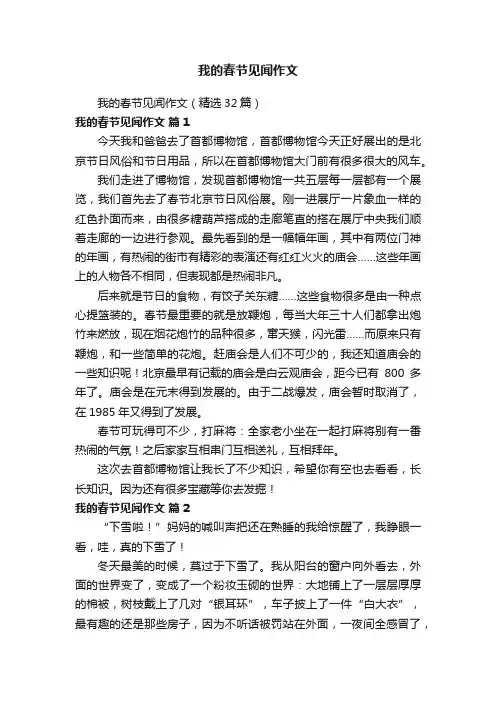 我的春节见闻作文（精选32篇）