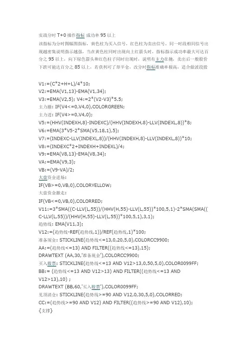实战分时T+0操作指标通达信指标公式