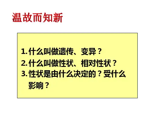 人教生物八年级下7.2.2基因在亲子代间的传递课件