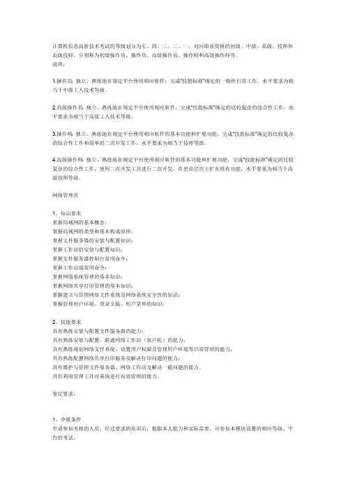 全国计算机信息高新技术考试合格证书(OSTA)