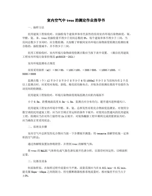 室内空气中tvoc的测定作业指导书