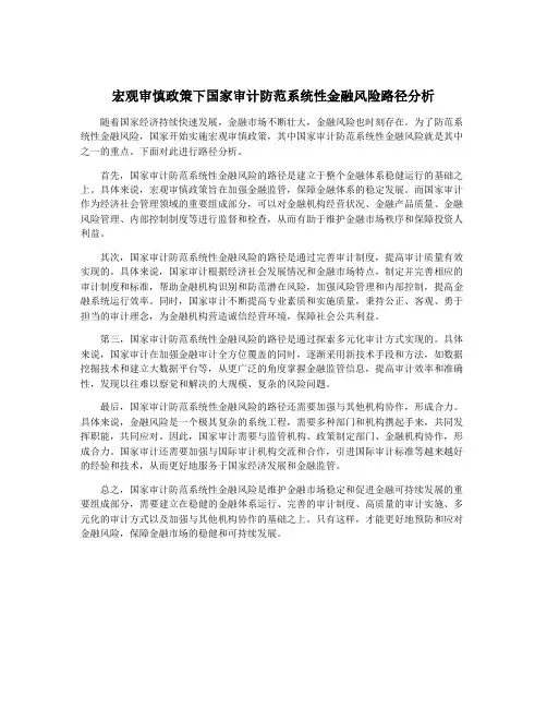 宏观审慎政策下国家审计防范系统性金融风险路径分析
