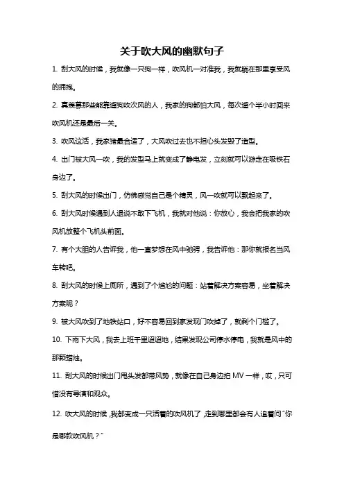 关于吹大风的幽默句子