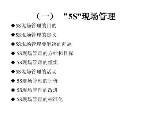 5S现场管理讲义