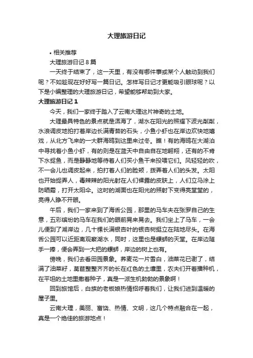 大理旅游日记