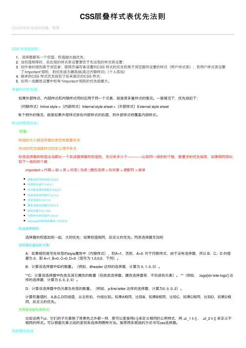 CSS层叠样式表优先法则