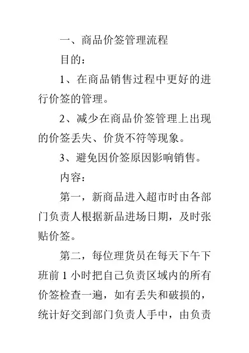 商品价签管理