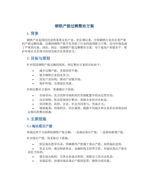 钢铁产能过剩整治方案