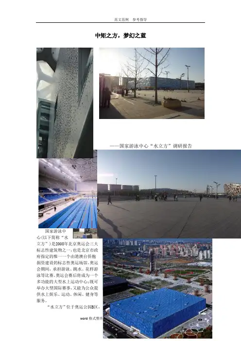 水立方调查研究报告