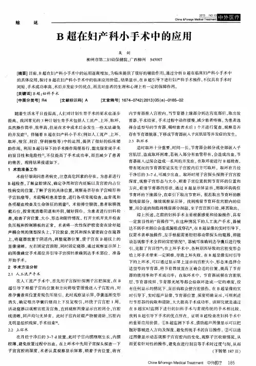 B超在妇产科小手术中的应用