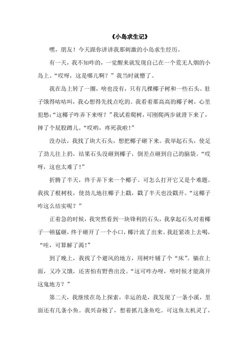 小岛求生作文内容