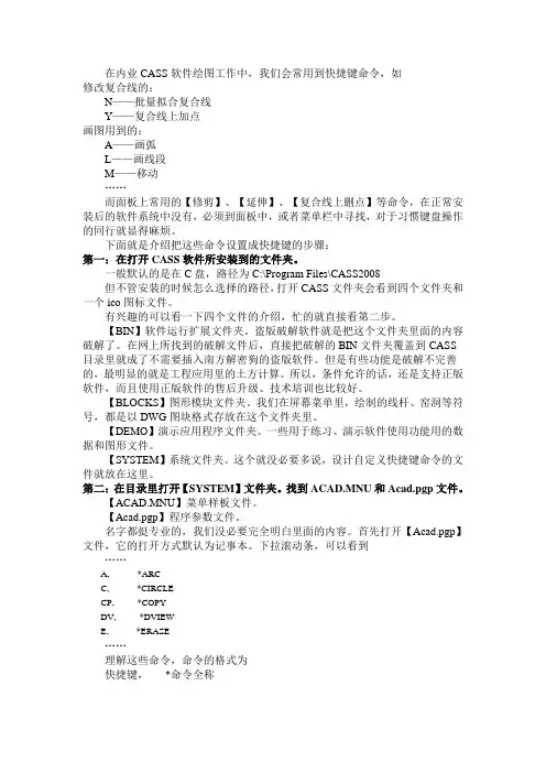 CASS快捷键的自定义