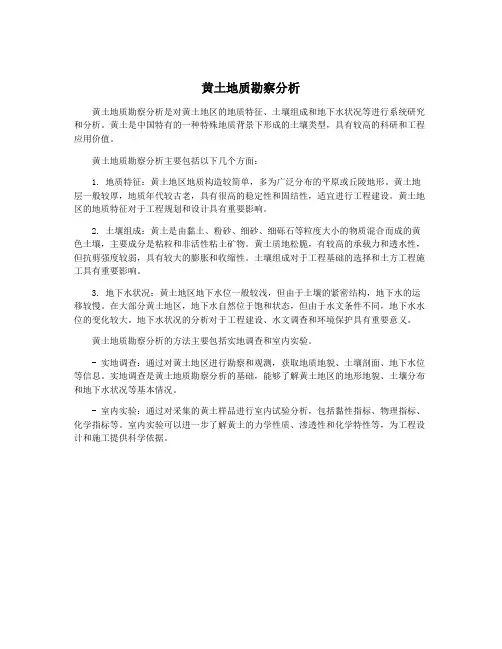 黄土地质勘察分析