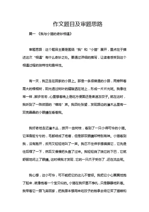 作文题目及审题思路