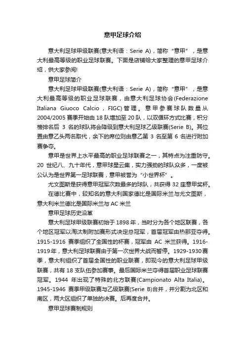 意甲足球介绍