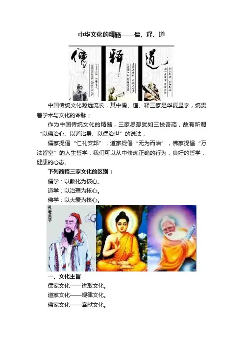 中华文化的精髓——儒、释、道