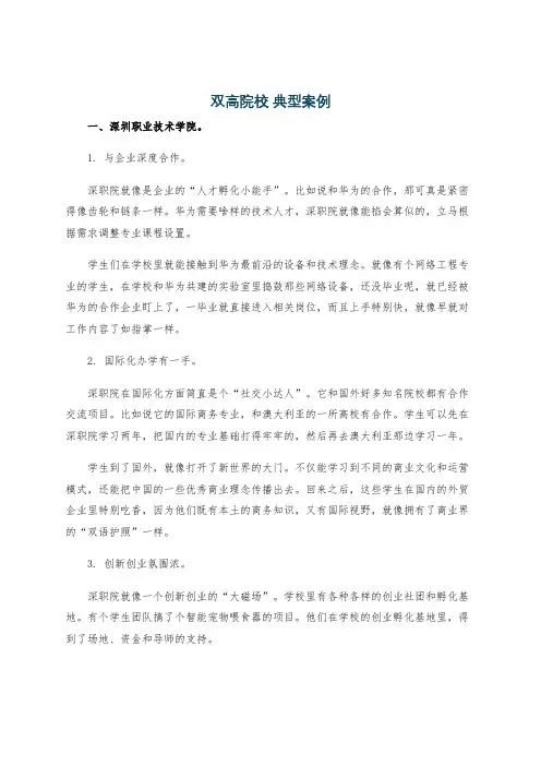 双高院校 典型案例