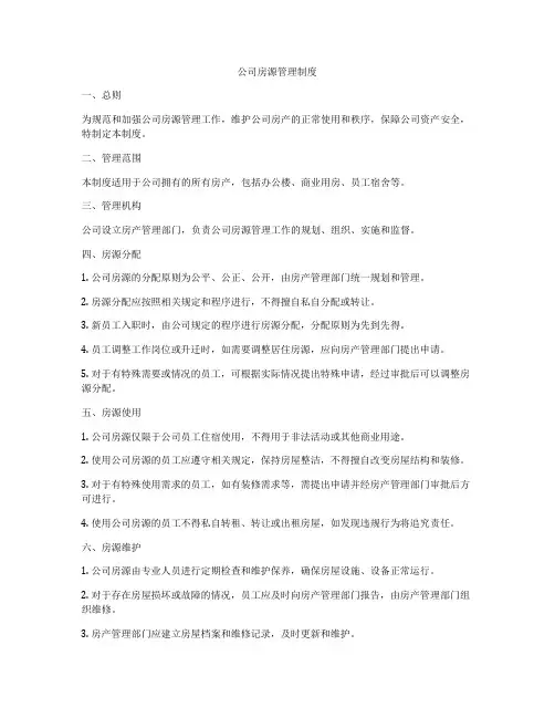 公司房源管理制度