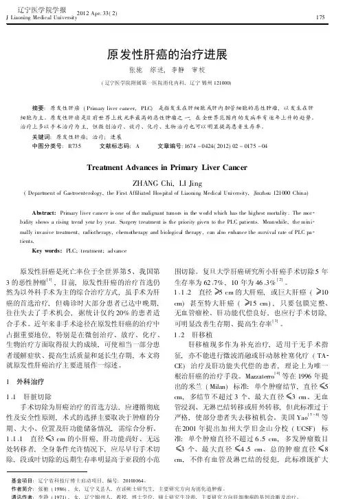 原发性肝癌的治疗进展