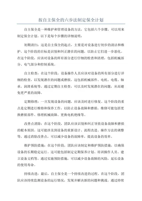 按自主保全的六步法制定保全计划