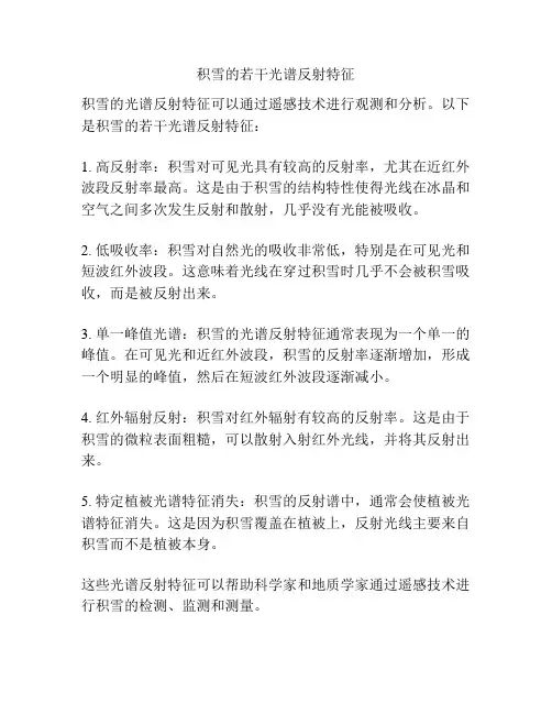 积雪的若干光谱反射特征