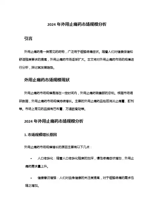 2024年外用止痛药市场规模分析
